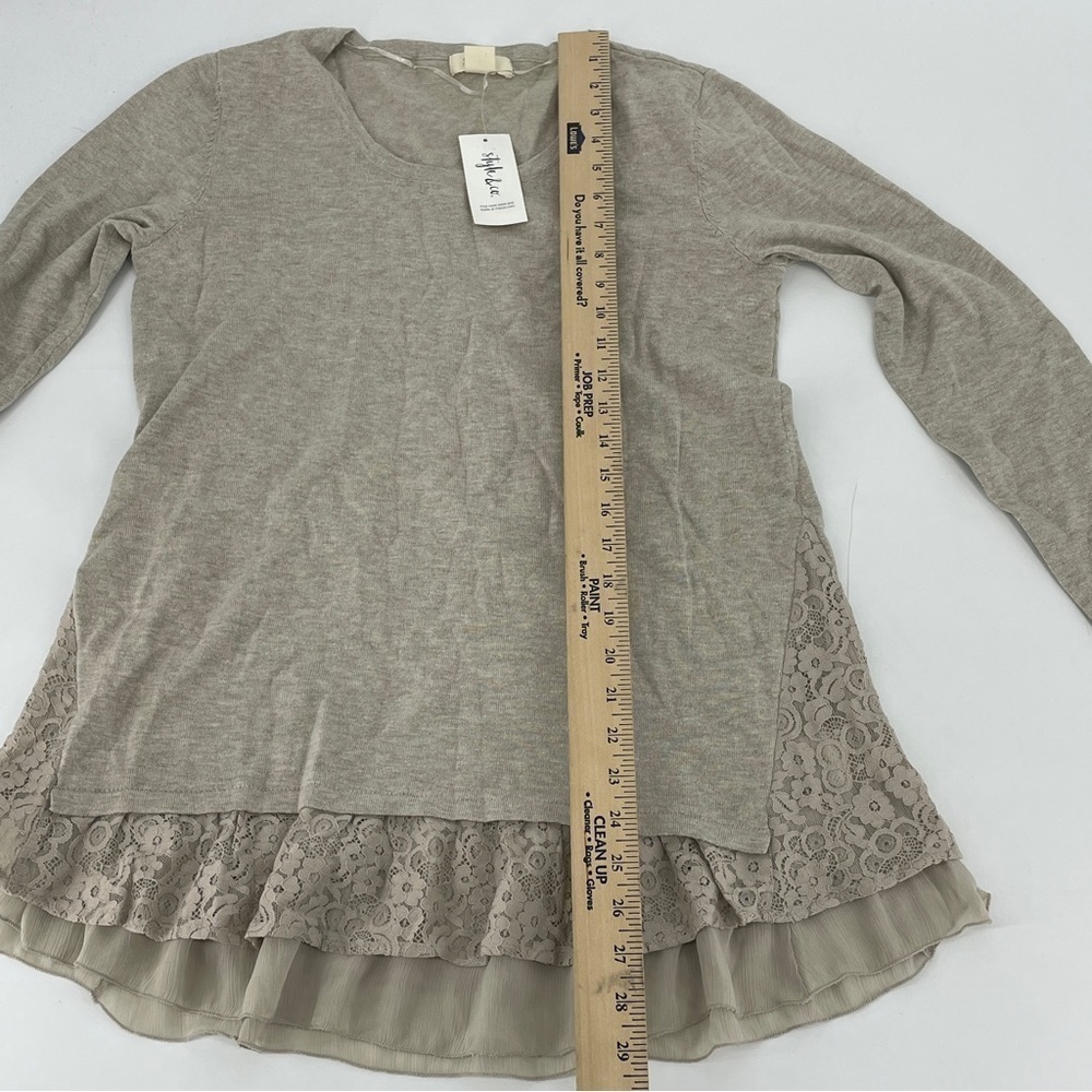 Style & Co beige sweater with lace detail - Picture 6 of 6